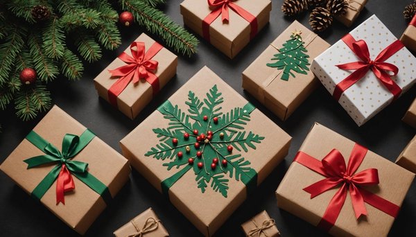 Des pochettes cadeaux en carton avec motifs de sapins inspirants